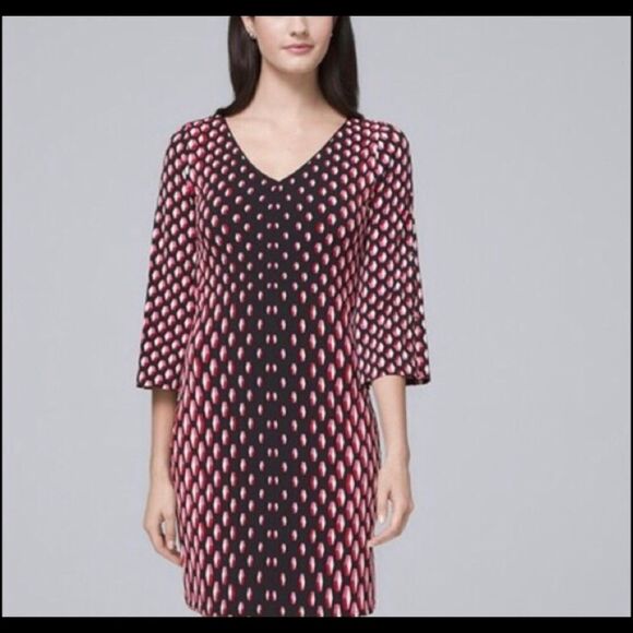 WHBM XS Split Sleeve Shift V-Neck Dress NWOT - Picture 1 of 9